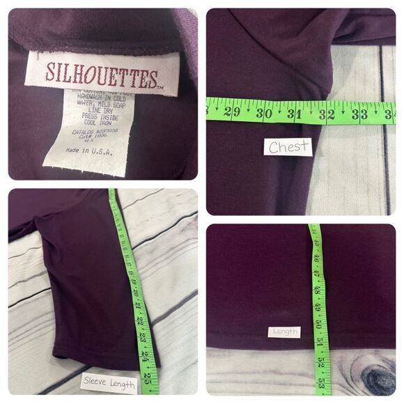 Vtg Silhouettes Maxi Dress Dress Women Plus Sz 4X Long Sleeve Plum USA Lagenlook - Picture 4 of 9